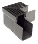 Hexa Slim-Line Zwart Hoek 90o-