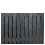 Tuinscherm Breukelen (19+2) Vuren Zwart gespoten 130x180cm-Zwart gespoten vuren