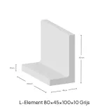 L-Element 80x45x100x10cm Zichtbeton-