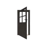 Excellent/Elegant Enkele deur Zwart Glas (losse roedes) Link-Voorzien van rubberen strip