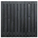 Tuinscherm Maarssen (21+2) Vuren Zwart gespoten 180x180cm-Zwart gespoten vuren