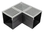 Star Drain Mini 65/60 Hoekstuk - Grijs (Aluminium)-Optimale waterafvoer