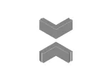 Hoekstuk 10x20 90° grijs-