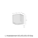 Hoek-L-Element 50x50x50x10cm Zichtbeton-
