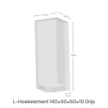 Hoek-L-Element 140x50x50x10cm Zichtbeton-