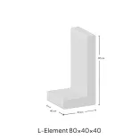 L-Element 80x40x40 Grijs-Geschikt voor een trap of verhoogd bloemborder