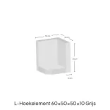 Hoek-L-Element 60x50x50x10cm Zichtbeton-