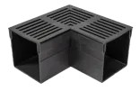 Star Drain Mini 65/60 Hoekstuk - Zwart (Aluminium)-Optimale waterafvoer