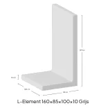 L-Element 160x85x100x10cm Zichtbeton-