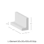 L-Element 50x30x100x10cm Zichtbeton-