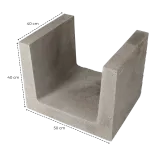 (H) U-element 40x50x40 Grijs-Voor de realisatie van hoogteverschillen