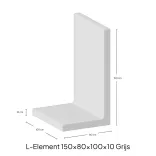L-Element 150x80x100x10cm Zichtbeton-
