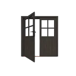 Excellent/Elegant Dubbele deur Zwart Glas (losse roedes)-Voorzien van rubberen strip