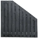 Tuinscherm Breukelen (19+2) Vuren Zwart gespoten 180/90x180-Zwart gespoten vuren