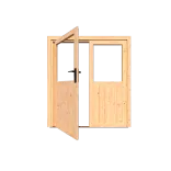 Excellent/Elegant Dubbele deur Douglas Glas (losse roedes)-Inclusief hang- en sluitwerk