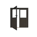 Excellent/Elegant Dubbele deur Zwart Glas (losse roedes)-Inclusief hang- en sluitwerk