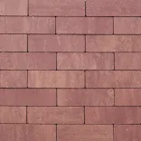 Strackstone Crown GRN+ Dikformaat 21x7x8 vlak wijnrood/oker genuanceerd KOMO PL2-Gekleurde onderlaag van beton met hoge kwaliteit deklaag