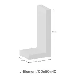 L-Element 100x50x40cm Grijs-Decoratief product met een robuuste uitstraling