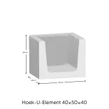(H) Hoek U-element 40x50x40 Grijs-Geschikt als zitelement of stapel-element