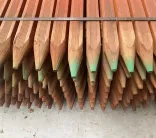 Paal Niove 68x68mm glad/geribd en gepunt FSC®100% 300cm-