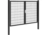Hillfence met. dubbele poort Premium+slot 300x180cm zwart-Geleverd inclusief slot én bevestigingsmateriaal