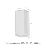 Hoek-L-Element 120x50x50x10cm Zichtbeton-