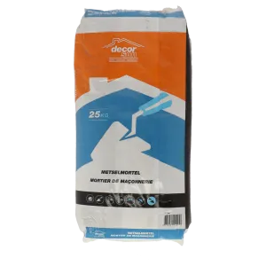 Metselmortel 25kg-Geschikt voor het metselen van niet zuigende steensoorten