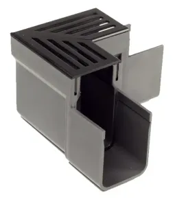 Hexa Slim-Line Zwart Hoek 90o-