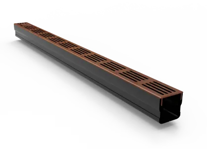 Star Drain Mini 65/60 Lijngoot-Roestbruin(Cortenstalen)100cm-Optimale waterafvoer