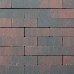 Strackstone Crown GRN+ Dikformaat 21x7x8 vlak wijnrood/antraciet genuanceerd KOMO PL2-Gekleurde onderlaag van beton met hoge kwaliteit deklaag