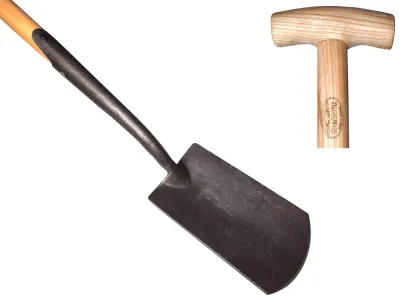 Zwanehals spade met lip essen steel 750mm-
