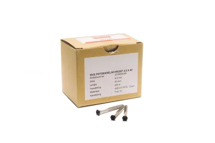 Schroef RVS Zwart 4x40(200)-