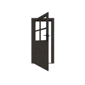 Excellent/Elegant Enkele deur Zwart Glas (losse roedes) Link-Voorzien van rubberen strip