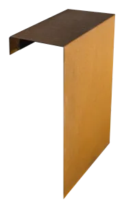 Corten Overzetstuk 500x450x150mm-Er ontstaat een oranjebruine roestlaag na blootstelling aan buitenlucht
