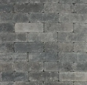 Trommelsteen 21x7x7 grijs/zwart genuanceerd-