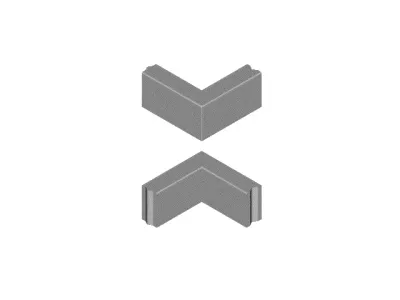 Hoekstuk 10x20 90° grijs-