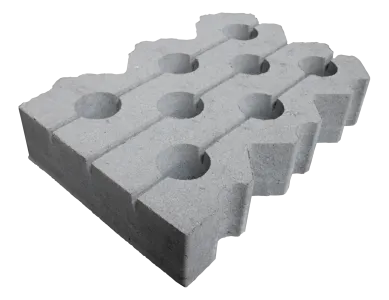 Grasbetontegel type K 40x60x12(40 cm. zijde vlak + bovenzijde vlak) K85912 klasse B BK15 GRN+-Waterdoorlatend