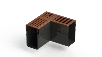 Star Drain 65/100 Hoekstuk - Roestbruin (Cortenstalen)-Optimale waterafvoer