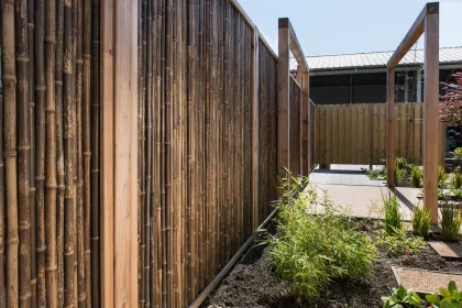 Bamboescherm zwarte bamboestokken 186x186 =cm-