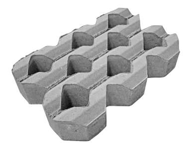 Grasbetontegel type A 40x60x12 BK15 vierkante gaten-Waterdoorlatend