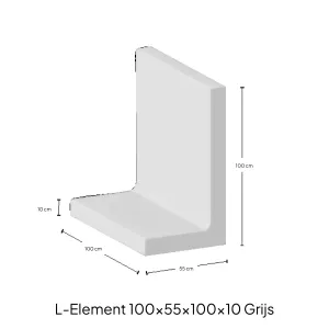 L-Element 100x55x100x10cm Zichtbeton-