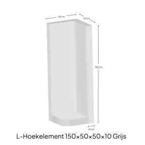Hoek-L-Element 150x50x50x10cm Zichtbeton-