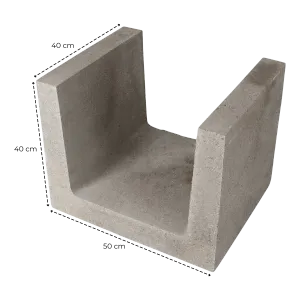 (H) U-element 40x50x40 Grijs-Voor de realisatie van hoogteverschillen