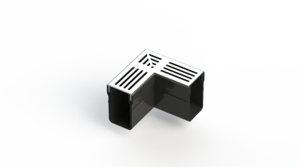 Star Drain 65/100 Hoekstuk - Grijs (Aluminium)-Optimale waterafvoer