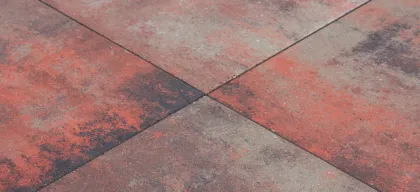 Carré tegel 50x50x5 vlak KOMO nero rosso-Minimalistisch ontwerp