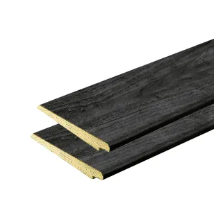 Excellent/Elegant Achterwand Zwart Zweeds Rabat 580cm-Basispakket met rabat wandplanken