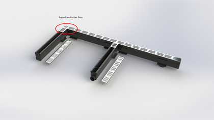 Aquadrain afvoergoot grijs hoekstuk 65/10