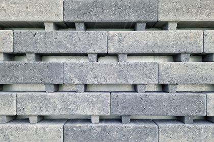 Waterpasserende longstone opritsteen 7 cm grijs/zwart