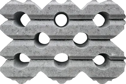 Grasbetontegel type G 40x60x12 GRIJS 03 (rondom hol-dol) K85912 vormklasse B BK25 GRN+-Waterdoorlatend