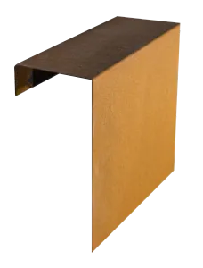 Corten Overzetstuk 500x300x150mm-Er ontstaat een oranjebruine roestlaag na blootstelling aan buitenlucht